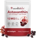 AIQIUSHA Astaxanthine Supplementen 12mg met Kokosolie, 120 Softgels, 4 maanden levering 