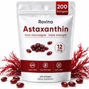 ROVINA Astaxanthine 12mg Softgels, Antioxidant Supplement ondersteunt Oog, Huid, Immuun, Gezamenlijke, Interne Circulatie, Non-GMO & Glutenvrij - 200 Softgels