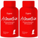 Geavanceerde Bionetix 2 Pack Triple Strength AstaQuilTM Astaxanthine 12mg Hoge Biobeschikbaarheidsformule, 120 Softgels Biologische Kokosolie voor verbeterde absorptie. Krachtige Antioxidant Eye Joint Heart Health