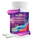 Liposomaal Astaxanthine Supplement Complex 9-in-1 met Ashwagandha, Lycopeen, Zeaxanthine, Antioxidant Supplement Ondersteuning Oog, Huid & Gezamenlijke Gezondheid, 60 Capsules