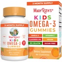 MARYRUTH'S Vegan Omega 3 Gummies for Kids 2+, 2 maand levering, Sugar Free, Omega 3 Supplement met vitamine C, Vlaszaadolie, Immune Ondersteuning, Essentiële Nutriënt ALA, Geen Vis Smaak, 60 Tellen