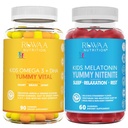 RUWAA NUTRITION Omega 3 Gummies, DHA Gummies and 1mg Melatonin Gummies | No Fish, No After-Taste, Non-Habit Forming, Gluten Free, Non-GMO, Made in USA.