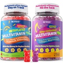 NEVISS 52-in-1 Gemethyleerde multivitamine voor vrouwen Gummies met ijzer, Omega-3, B6 B9 B12 voor dag 