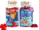 Melatonine Slaap Gummies Bundle Family Pack - Kids & volwassenen Daniel Tiger & Strawberry Sunset Crème Smaken Niet-Habit vorming natuurlijke slaaphulp Vegan, Glutenvrije