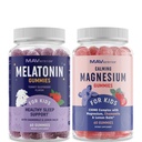 Magnesium Kalmerende Gummies en Melatonine Gummies voor kinderen Ontspanning, Slaap- & Wake-Sleep Cycle Ondersteuning met kamille & Citroen Balm 60 Gummies Elke