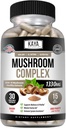 Kaya Naturals Premium Mushroom Complex Potent - Paddestoel Complex Capsules 1995mg Per Serving - Aids Mental Clarity Ondersteunt Immune System, Wellness & Vitality Tel.