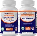 Vitamatic Melatonine 30mg Gemaakt met B6, Magnesium, L-Theanine, L-Tryptofaan, 5-HTP, GABA, Valeriaan, Kamille, Passiebloem, Ashwagandha & Black Pepper