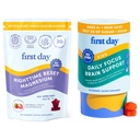 EERSTE DAG Kids Calming Gummies (Strawberry) & Brain Focus Gummies (Peach) for Rust & Attentie 