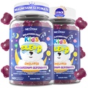 Kinderen Slaap Gummies NO Melatonine - Triple Magnesium Glycinate + Saffron, GABA, Berry & Nut Superfood Gummies, Sugar Free Nighttime Slaaphulp & Kalm voor kinderen 4+ tieners, ontspannen, hersenen & spier, 2Pack