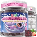 Kinderen Magnesium Glycinate Gummies + Calcium + Omega 3 - Kinderen Slapen & Kalm Gummies, Melatonine Vrij Magnesium Gummies + L-theanine, B6, D3 & K2, Zink, C voor rustgevende slaap, Bones, Hersenen & Immuniteit, 2 Pack