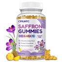 Saffron Gummies for Kids & Adults, 20-in-1 Saffron Supplements with 88.5mg Saffron Extract, B6, B12, C, D3, Magnesium for Calm, Focus, Nerve, Sugar Free, Vegan, Non-GMO - Ananas smaak, 60 Telt
