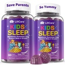 LILICARE Kinderen Slaap Gummies, Kid Calcium Gummies + D3, Slaaphulp, Kid Ashwagandha Gummy, Fosfatidylserine, L-Theanine voor Hersen Focus, Ontspannen, Sweet Dream Magic Supplement voor kinderen ouders, 2Pack