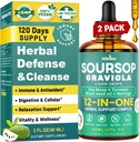 Hiihone (2 Pack) 12-in-1 Soursop Bitters Liquid Drops with Sea Moss, Black Seed Oil, Moringa for Cell Support & Regeneratie, Immunity, Liver, Gut & Antioxidant - 2 Fl Oz