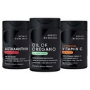 Sports Research® Antioxidant Support Pack - Olie van Oregano 9500mg + Triple Strength Astaxanthine 12mg + Liposomale Vitamine C Supplement 1000 mg