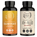 Gelukkige gezonde Hippie Joy-Filled met Saffron Mood ondersteuningssupplement & Glow for It Ataxathin supplement