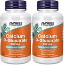 NOW Voedingssupplementen, Calcium D-Glucaraat 500 mg, Ontgiftingsondersteuning*, 90 Veg Capsules, (verpakking van 2)