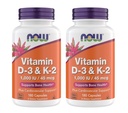 Nu Supplementen Vitamine D3 K2, 1000 IE/45 mcg, Cardiovasculaire ondersteuning, Ondersteunt Bone Health, 180 Vegetarische Capsules - Veganistisch, Glutenvrij, Kosher Vitamine D3 en K2 Supplementen (2)