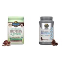 Garden of Life, Powder Protein Greens Chocolate Organic, 22 Ounce & Organic Vegan Sport Protein Powder, Chocolate - Probiotica, BCAA's, 30g