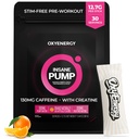OxyEnergy Pre Workout Powder -Orange, Non Stim 130mg Low Cafeine, On-The-Go Packets met Beta Alanine, Createine Monohydraat & Taurine voor gevoelige gebruikers, Vrouwen, Avondworkouts - 30 Serves