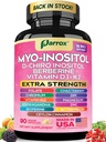 Myo Inositol Supplement, D-Chiro Inositol, Folate, DIM, Vitamin D3, B12, K2, Chromium, Bioperine, Ceylon Cinnamon, Zinc, Ashwagandha, Chasteberry, Magnesium, Berberine (90 Vegan Capsules)