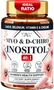 Myo-inositol & D-chiro Inositol Supplement for Women - Ideal 40:1 Ratio Complex for Fertility, Hormonal Balance, Menstrual Cycle & Ovarian Health Support with CoQ10, Choline & Selenium - 120 Capsules