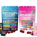Soothe & Smooth Bundle Gummies - Cortisol & Myo-Inositol Supplement with D-Chiro Inositol, Berberine, Magenesium, Ashwagandha, L-Theanine, Vitamins D3+K2 & B12, Folate, Zinc Lion's Mane (150 Gummies)