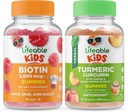 Lifeable Biotin Kids + Kurkuma Curcumin Kids, Gummies Bundle - Grote Proeverij, Vitamine Supplement, Glutenvrij, GGO-vrij, Kauwbare Gummy