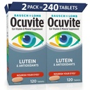 Ocuvite Oogvitamine & Mineraal Supplement, Luteïne & Antioxidant Vitaminen A, C, E, Zink voor Ooggezondheid, Vitaminen voor Ogen, 120 Tabletten (pakket van 2)