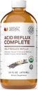 Acid Reflux Relief Liquid 16oz - Organic Heartburn Support Formula, Natural GERD Aid with Aloe Ginger Garlic Vanilla, Fast Absorbing Amish Remedy, Certified Organic Kosher Made in USA Supplement