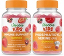 Levensbaar Immuun Ondersteuning Kids + Fosfatidylserine (PS) Kids, Gummies Bundle - Grote Proeverij, Vitamine Supplement, Glutenvrij, GGO-vrij, Kauwgom