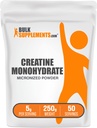 BulkSupplements.com Creatine Monohydraat Poeder - Gemicroniseerd Creatinepoeder, ongearomatiseerd - Pure & Glutenvrij, 5g (5000mg) per portie, 250g (8.8 oz) (verpakking van 1)