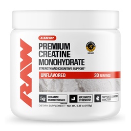 RAW Nutrition Creatine Monohydraat Poeder, Unflavored (30 Servings) - Micronized Creatine Monohydraat Supplement voor workout prestaties, Build Muscle & Strength - Creatine Powder for Men & Women