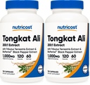 Nutricost Tongkat Ali 1,000mg 120 Capsules - with Tribulus Terrestris and BioPerine, Vegetarian Caps, Non-GMO, Gluten Free, Potent Extract (Pack of 2)
