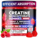 Creatine Gummies Monohydraat Complex 9000MG, Pre-workout voor mannen & vrouwen, Createine Gummy met L-Taurine, BCAA 2:1, B12/6 voor spierondersteuning, Verbeter kracht, Energie Boost-120 tellen