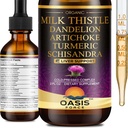 2 Pack Milk distel druppels voor lever reiniging Detox & Reparatie, Melk distel Extract Liquid Supplement met Dandelion & Artichoke voor lever ondersteuning, Veganistisch, Biologische, Alcoholvrije, 4 FL OZ