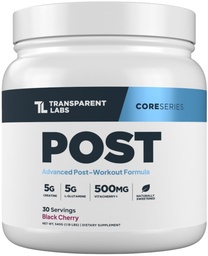 Transparante Labs Post - Post-Workout Herstel Muscle Builder met L-Glutamine, Beta-Alanine en BetaPure Betaine Anhydraat voor spierherstel en spieropbouw - 30 porties, zwarte kersen