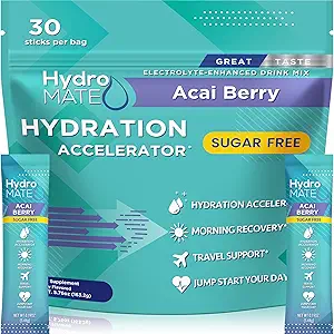 Electrolyte Poeder Suikervrije Hydratatie Pakjes Zwarte Cherry HydroMATE 30 Sticks