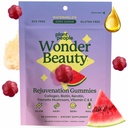 Plant People WonderBeauty Hair, Skin & Nails Rejuvenation Gummies with Tremella Mushroom, Collagen Peptides, Keratin, & Biotin – Watermelon Flavor, 60 Gummies
