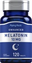 Piping Rock Melatonin 10mg | 120 Tablets | with L-Theanine | Adult Sleep Supplement | Extra Strength Formula | Vegetarian, Non-GMO, Gluten Free