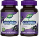 Nature's Way Sambucus Sleep + Immune* Elderberry Gummies, Sleep Support for Adults and Immune Support*, with Melatonin, Vitamin C, L-Theanine, Zinc, 50 Gummies (Packaging May Vary),(Pack of 2)