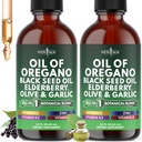 NEW AGE Oil of Oregano Drops - Black Seed Oil, Elderberry, Vitamin D, D3, K2, Olive, Garlic - Immune Support Supplement Wellness Formula, Zinc Supplements Liquid - 4Fl Oz