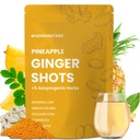 Pineapple Ginger Shots, Ginger Powder | Turmeric Supplement, Magnesium, Vitamin C, D, B12 | Digestive Health & Antioxidant | Gluten Free, Non-GMO | 6.35 Oz, Spoon Provided