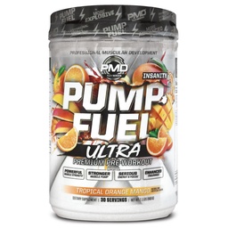 PMD Sports Pump Fuel Ultra Krankzinnigheid - Premium Pre-workout Poeder & Muscle Pump, Grotere Focus, Endurance & Recovery, Premium Creatine, Arginine & Beta Alanine, Tropical Orange Mango (30 Servers)