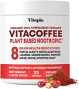 Vitacoffee Cafeïne Koffie Fruitpoeder voor energie, geheugen, focus, antioxidant, Metabolisme, huidgezondheidsondersteuning - 100g & 33 dagen levering - niet-GMO, Glutenvrije, Veganistisch supplement