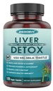 Melkdistelsupplement voor leverreiniging Detox & Repair, leversupplement met 450 mg melkdistelextract (80% Silymarin) voor leverondersteuning en gezondheid, GGO-vrije, 120 Veggie-capsules (60 dagen supply)