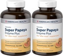 American Health Super Papaya Enzyme Plus Kauwtabletten, natuurlijke Papaya smaak - bevordert spijsvertering en Nutriënt Absorptie, bevat Papaïne en andere enzymen - 360 Tellen - Verpakking van 2