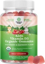 Natures Craft Organic Vitamine D Gummies for Kids - Vegan Kids Immunity Support Gummies with Vitamine D for Daily Teeth Muscle & Bone Support - Organic D3 Non GMO & Gluten Free 2 Month