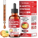 7in1 Nac Supplement N-Acetyl Cysteine Liquid Drops with Quercetin, Trans-Resveratrol, Black Pepper, Vitamin D3, Vitamin C, and Zinc - 30ml 1 Fl Oz