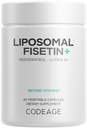 Codeage Liposomal Fisetin Supplement - Fisetin 500 mg - Resveratrol from Japanese Knotweed Extract Polyphenol, Luteolin Sophora Japonica Flavonoid, Liposomal Delivery - Vegan, Non-GMO - 60 Capsules