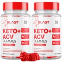 (2 Pack) Blast Keto ACV Gummies, Blast ACV Keto Gummys Advanced 1000MG Kauwbare Vitamine Supplement - Alle natuurlijke ACV formule voor energie en fitness Max Strength Formula met vitamine B12 (120 Gummies)